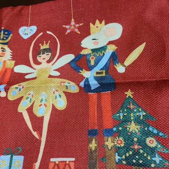 Nutcracker Christmas Pillow Cover Red Decorative Accent Case Xmas Holiday Decor - Picture 4 of 9